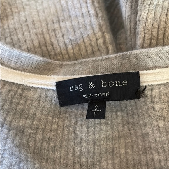 rag & bone Grey Cardigan Cashmere Sweater V-Neck - Picture 4 of 4